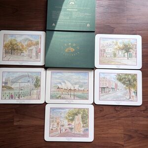 Jason Placemats Set with Scenic Illustrations Australia Sydney Harbors
